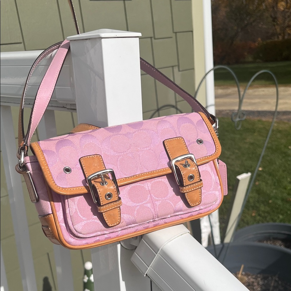 Coach mini field bag crossbody purse 6844 pink